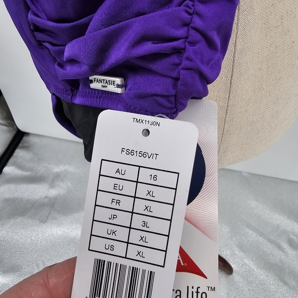 Fantasie Los Cobos Gathered Bikini Bottom Purple XL NWT - Picture 7 of 7